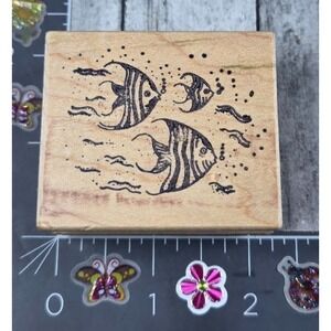 Great Impressions Angel Fish Ocean Life E75 Rubber Stamp Wood #U15